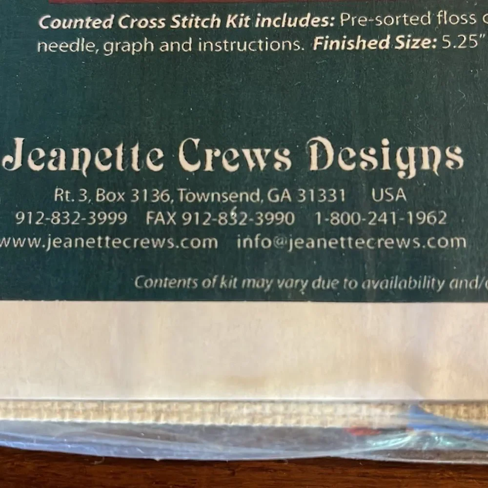 Jeanette Crews ‘Margaret Catherine Loblolly’ Counted Cross Stitch Kit #8…
